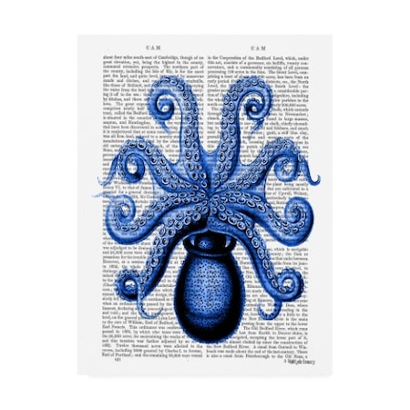 Fab Funky 'Vintage Blue Octopus 1, Underside' Canvas Art,24x32
